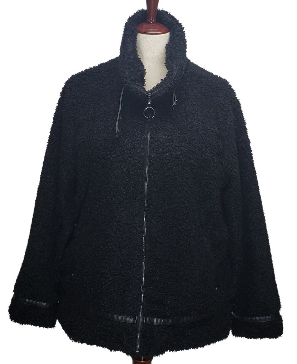 Madden Girl Black Teddy Jacket Size XL Buckle Neck Gorpcore Outdoor Winter Coat